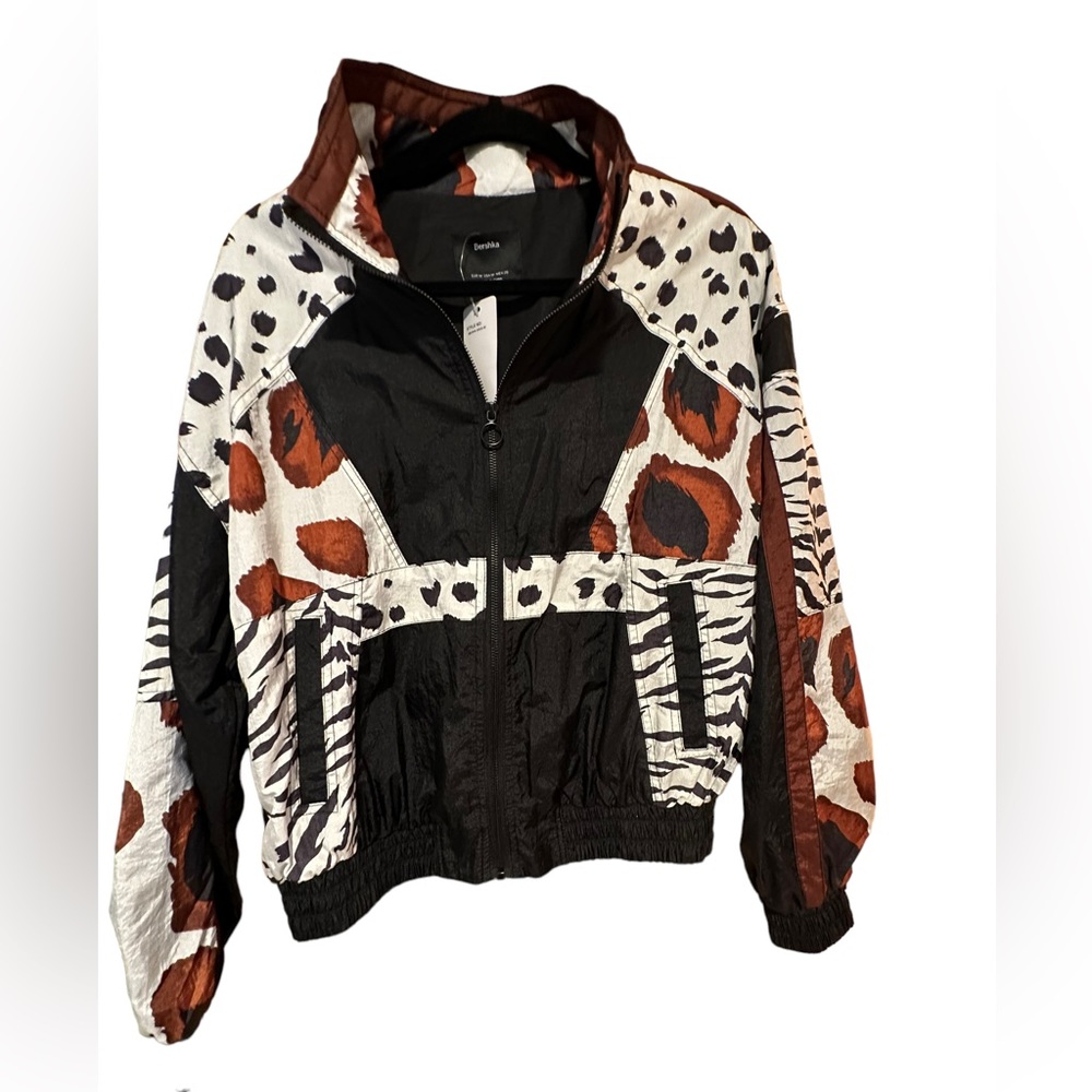 Bershka animal print wind breaker. Size M. Brand New